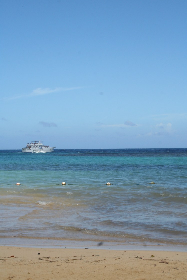 Stranden nedanför Dunn´s River falls. En bedrift att inte ha fått med en endaste människa på bilden...